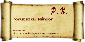 Porubszky Nándor névjegykártya