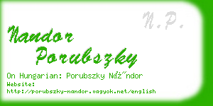 nandor porubszky business card